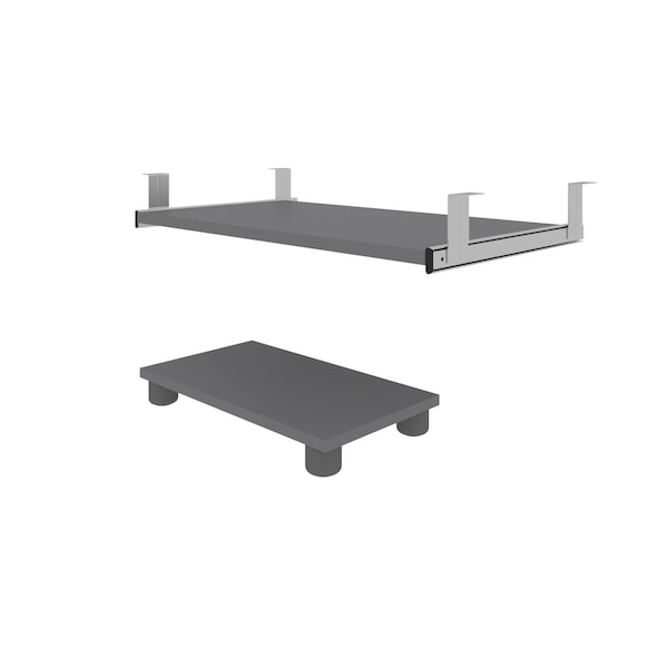 Prestige + 27W Keyboard Tray and CPU Stand, Slate